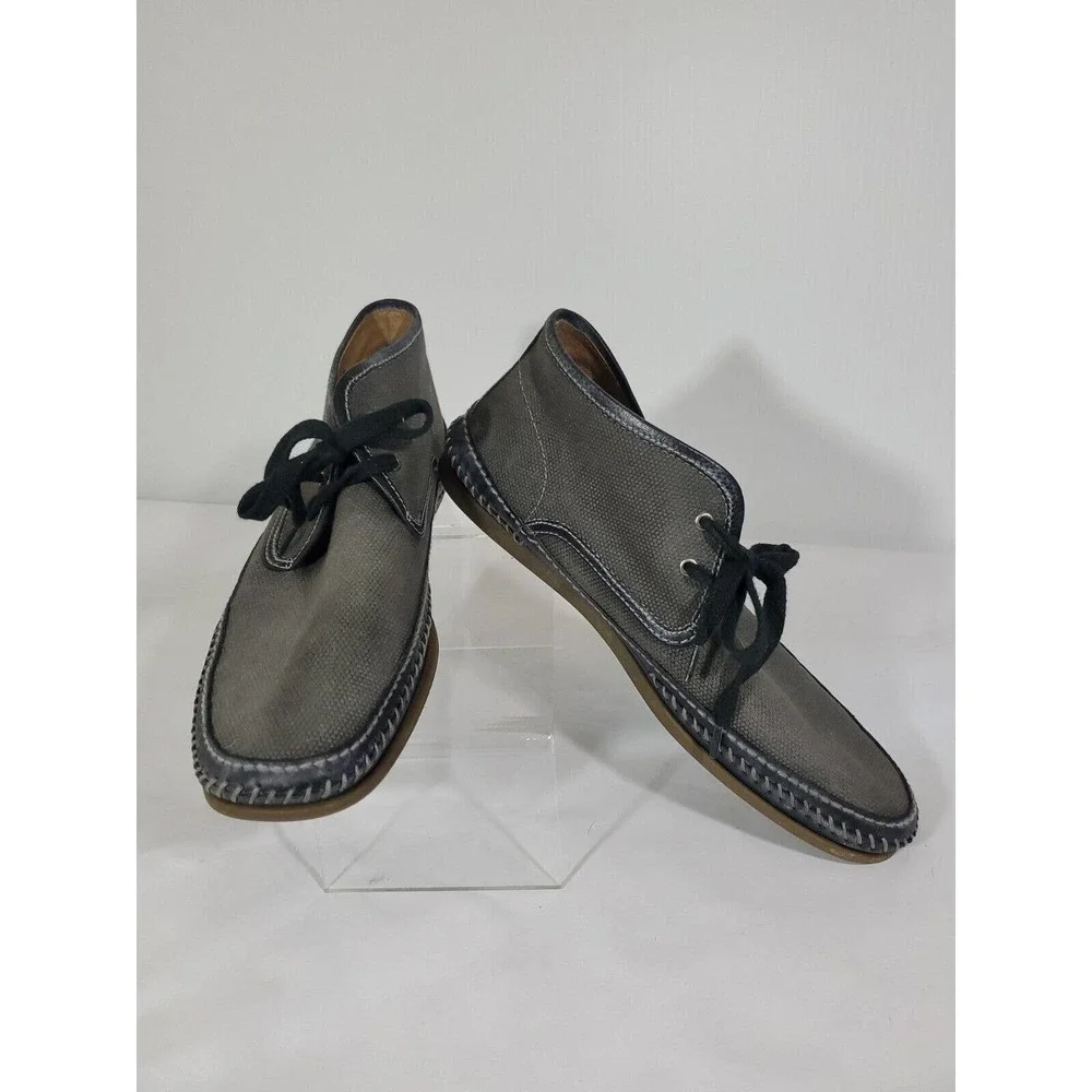 John Varvatos Gray Lace Up Hipster Chukka Ankle Rubber Sole Size 9.5 Ankle Boots